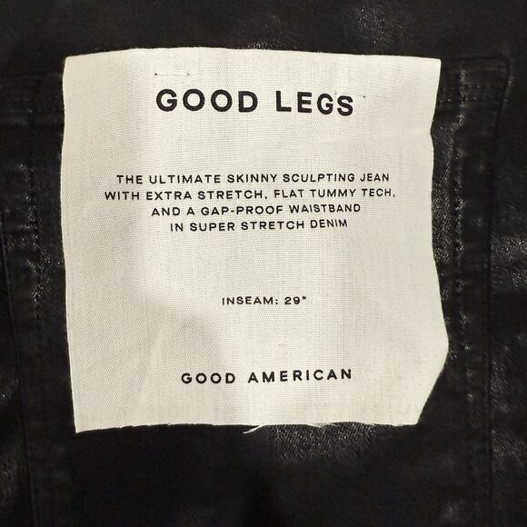 Good American Good Legs Black Skinny Jeans 29" Inseam Women's Size 18 NWT - Picture 11 of 12